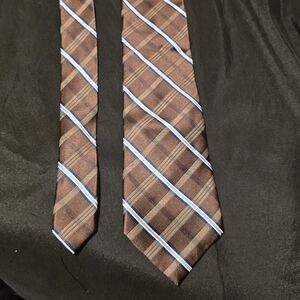 Nautica Brown Plaid Men's Tie